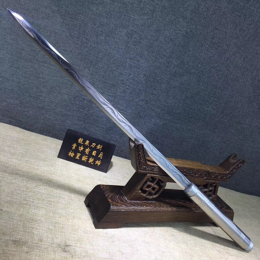 龙泉市新款高锰钢一体宝剑车载防身冷兵器中长刀剑刀剑