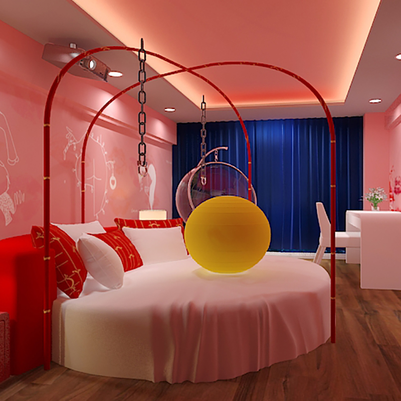 情侣床电动圆水床情趣床民宿家具洗浴会所秋千吊床酒店主题宾馆床