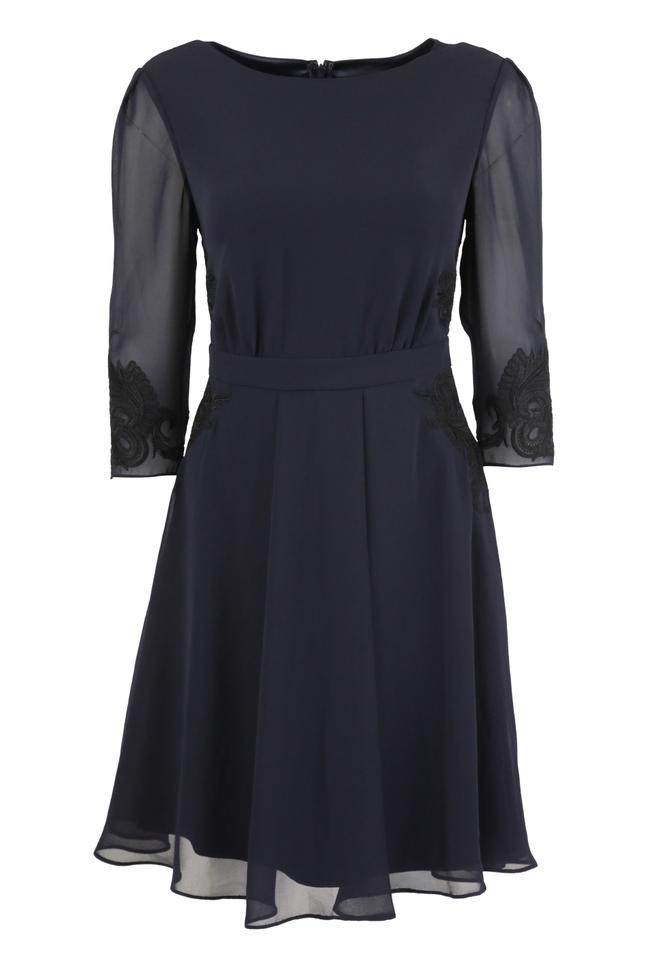 tedbaker连衣裙长袖纱网刺绣英伦气质百搭代购连衣裙