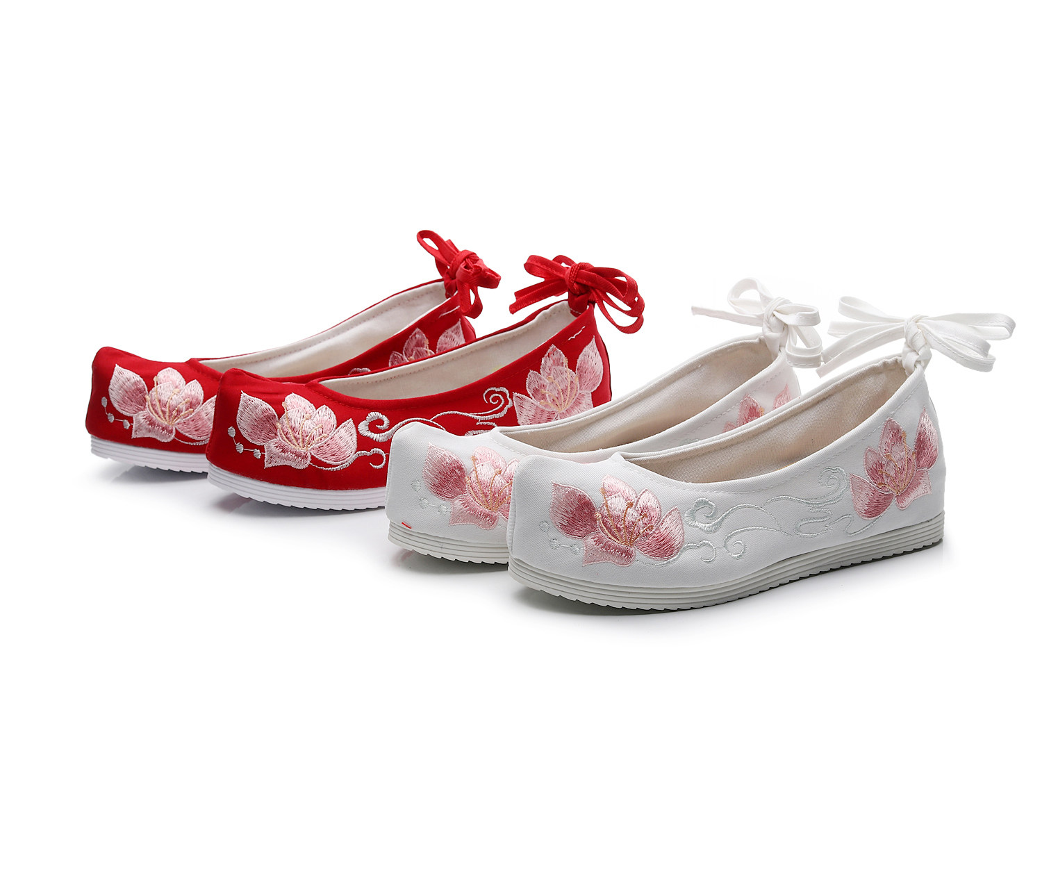 汉服鞋子子女古风原创增高夏季老北京绣花布鞋古典舞鞋