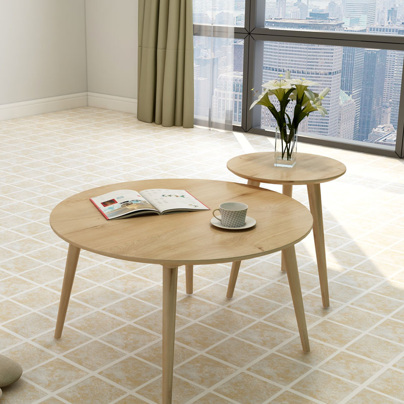 小圆小桌沙发北欧茶几阳台桌子迷你圆桌实木角几