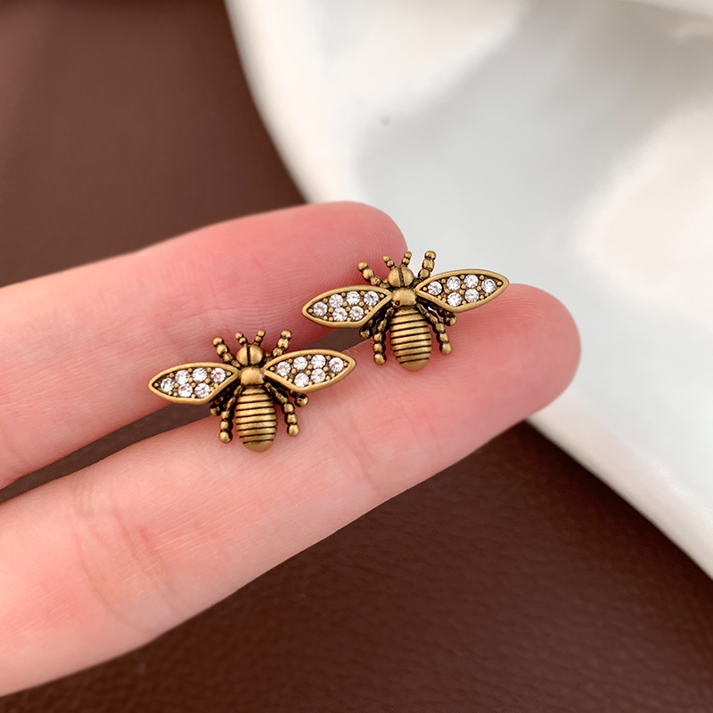 奥米迪奥复古蜜蜂耳钉2022年新款耳饰小众高级设计耳钉