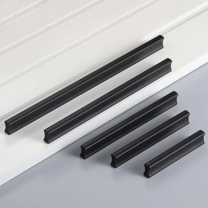 衣柜拉手黑色现代简约一字柜门把手通顶实心酒柜小拉手