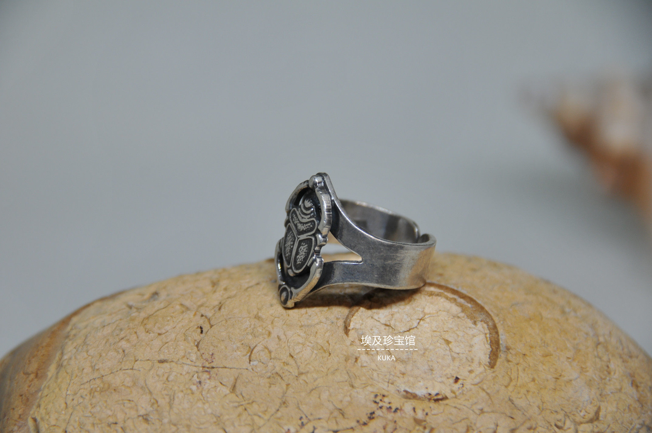 现货埃及法老圣甲虫戒指开罗老银宫廷复古古风戒指