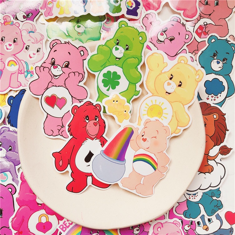 carebears复古爱心熊彩虹彩虹熊手帐贴纸贴纸