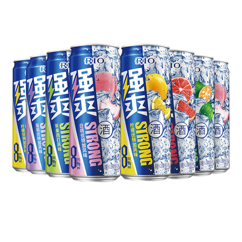 rio锐澳鸡尾酒8度强爽苹果西打风味 heypop气泡水2罐礼盒装330ml