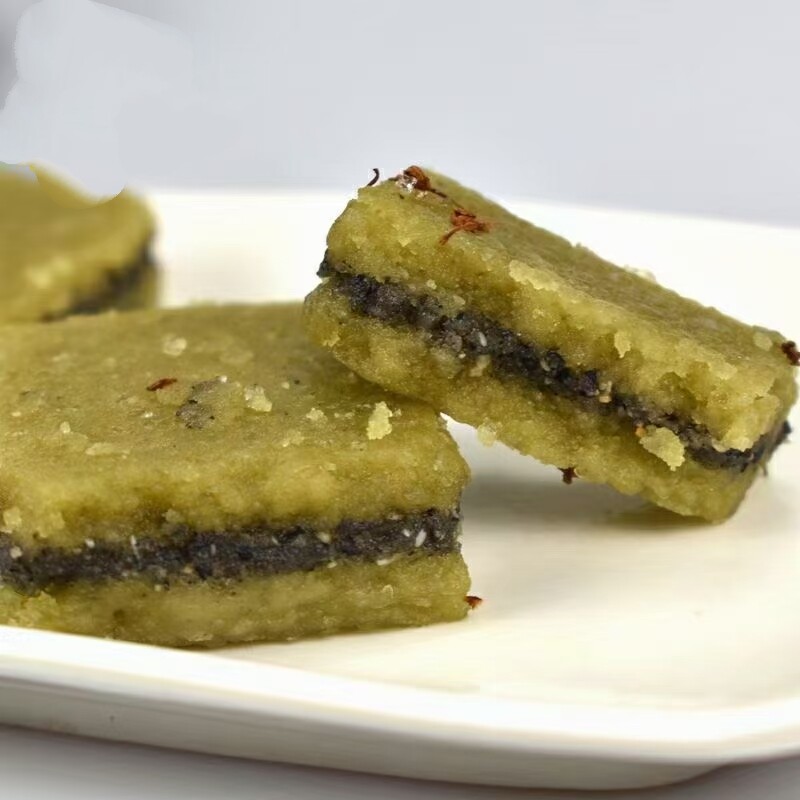 安徽泾县特产绿豆传统手工豆沙糕点怀旧食品传统中式糕点