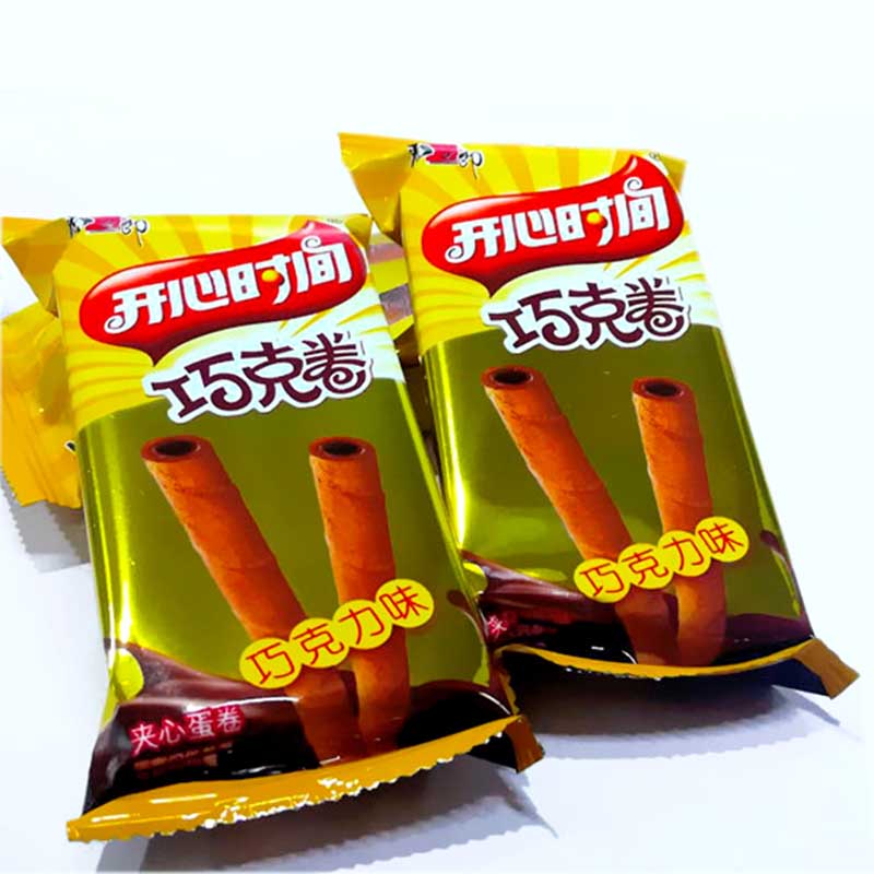 包邮喜之郎开心时间巧克30g20袋夹心零食牛奶蛋卷