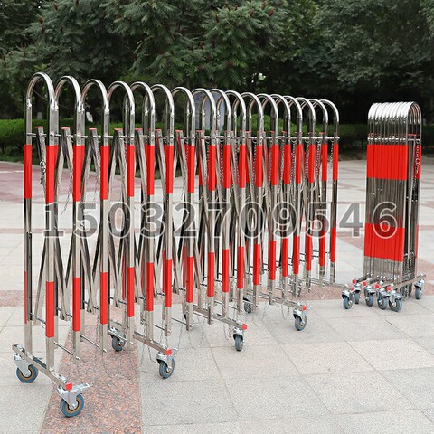 金诺电力:可移动伸缩防护栏道路不锈钢隔离栏电力安全围栏栅栏工地