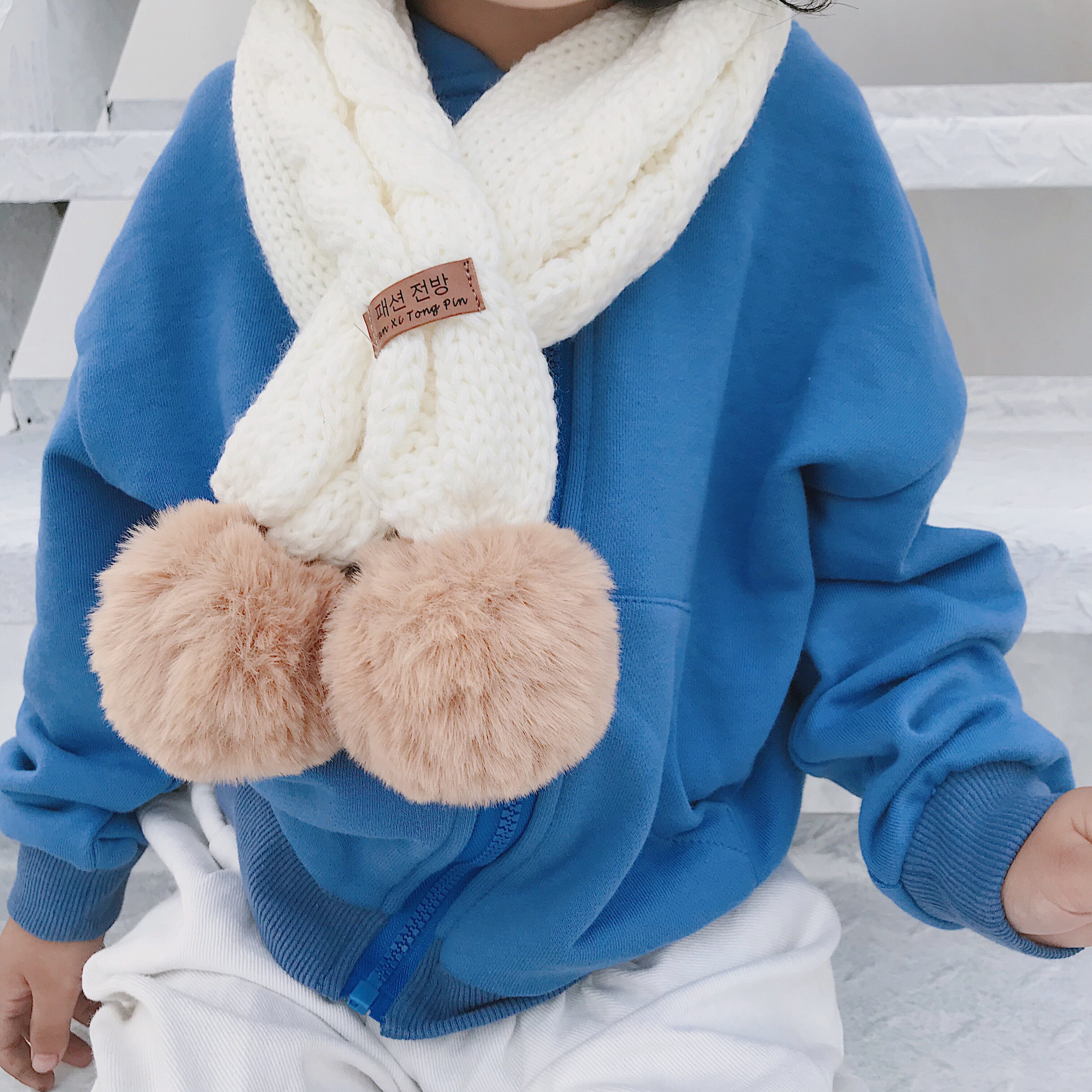 围巾围脖儿童巾秋女童童可爱大毛宝宝保暖冬季围巾