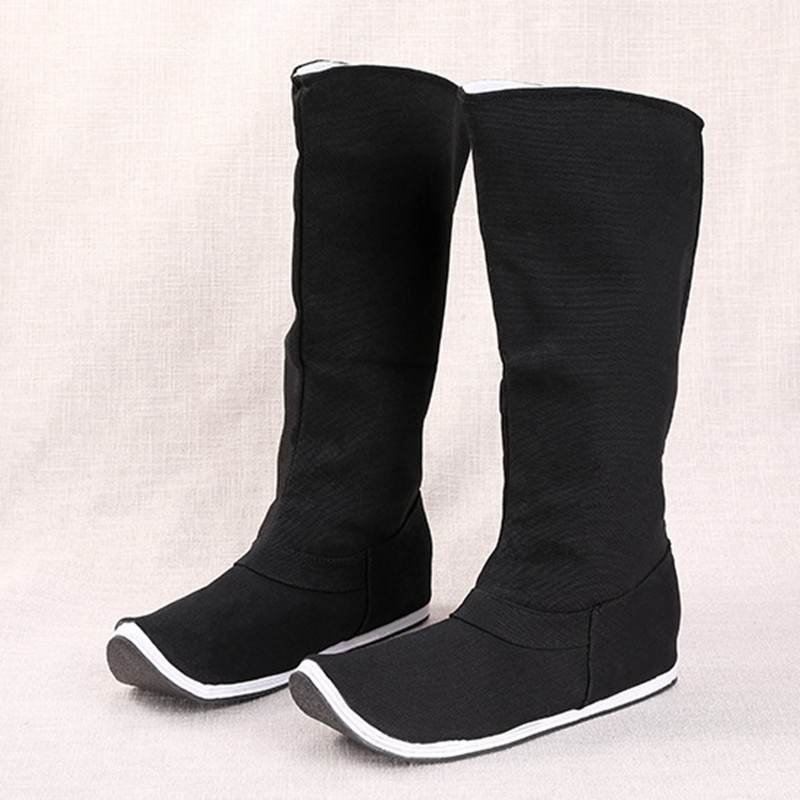 古装秋冬棉靴长筒侠客内增皂靴古风靴子布靴子时装靴