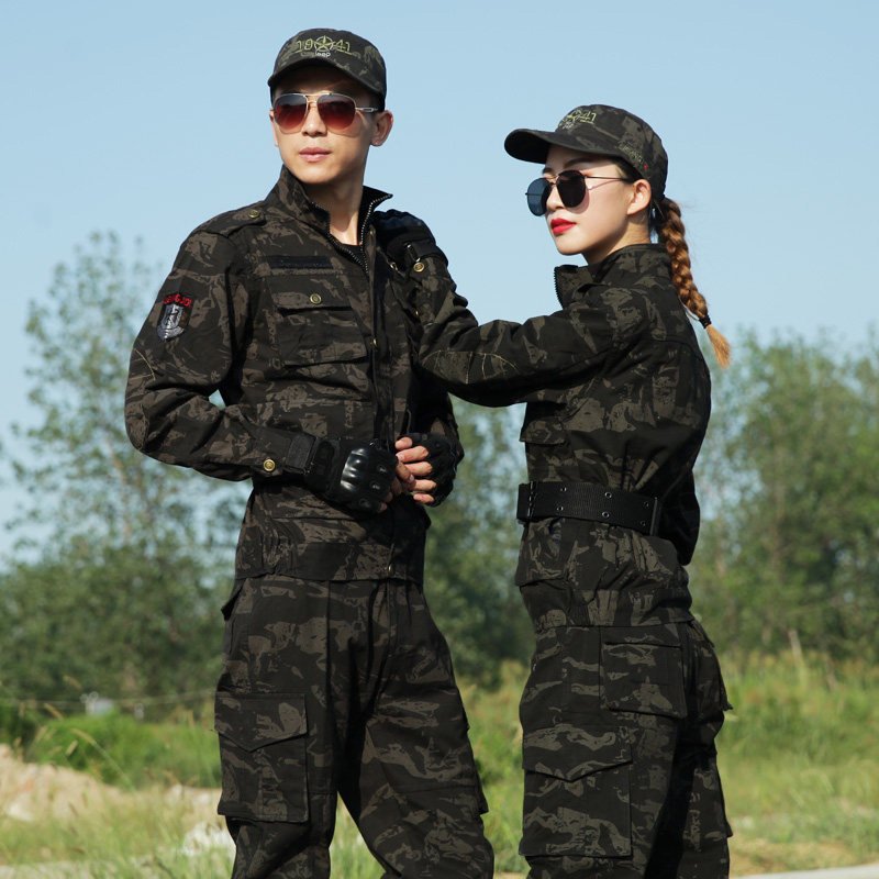 盾郎纯棉黑鹰迷彩服套装特种兵加厚户外战术作战作训外套