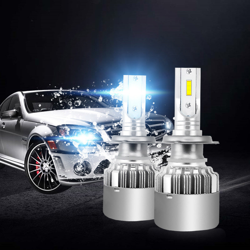 汽车led大灯h7超亮远近光一体h4改装前激光远光灯泡h1h11通用9005