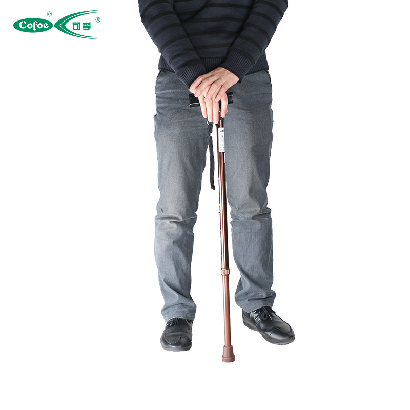 老人拐杖老年人拐棍可伸缩手杖实木单手拐扙骨折拐杖(器械)