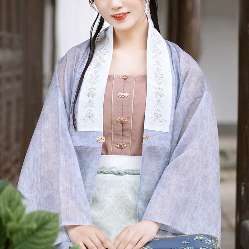 对襟梯形6米主腰领衫明制晚亭系列消夏记汉汉服