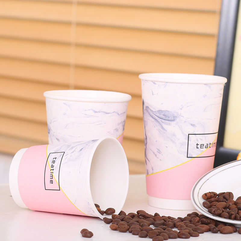 奶茶包邮定制水杯茶水整箱500只纸杯热饮杯子纸杯