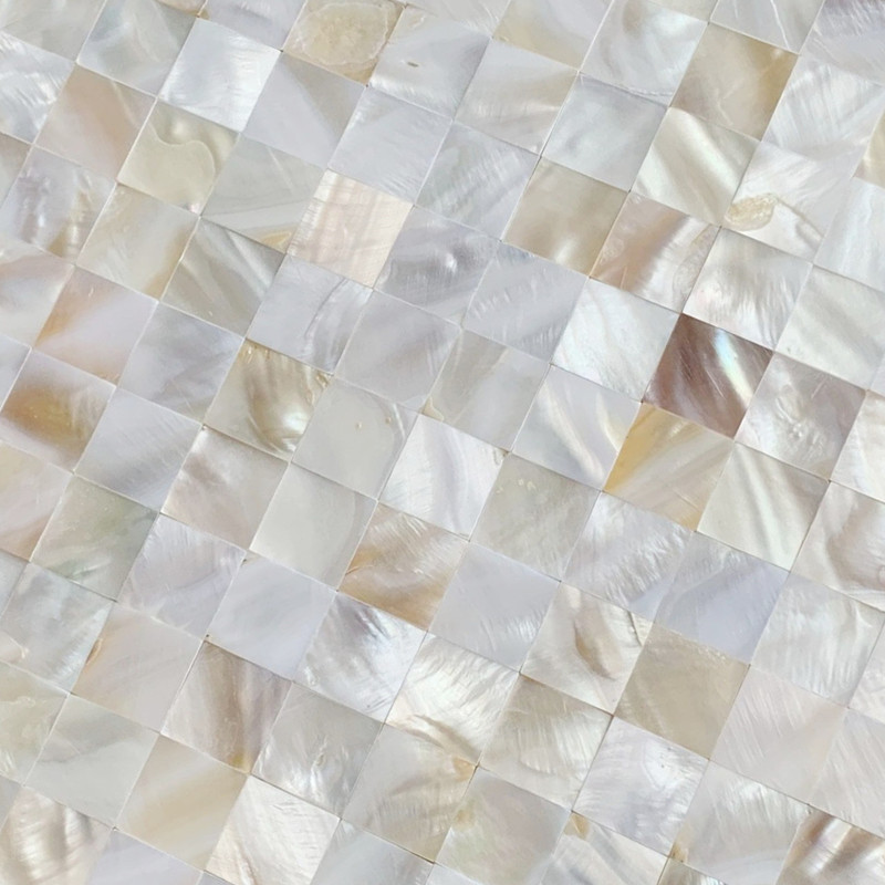 afsj贝壳马赛克自然白色密拼客厅电视背景吧台马赛克