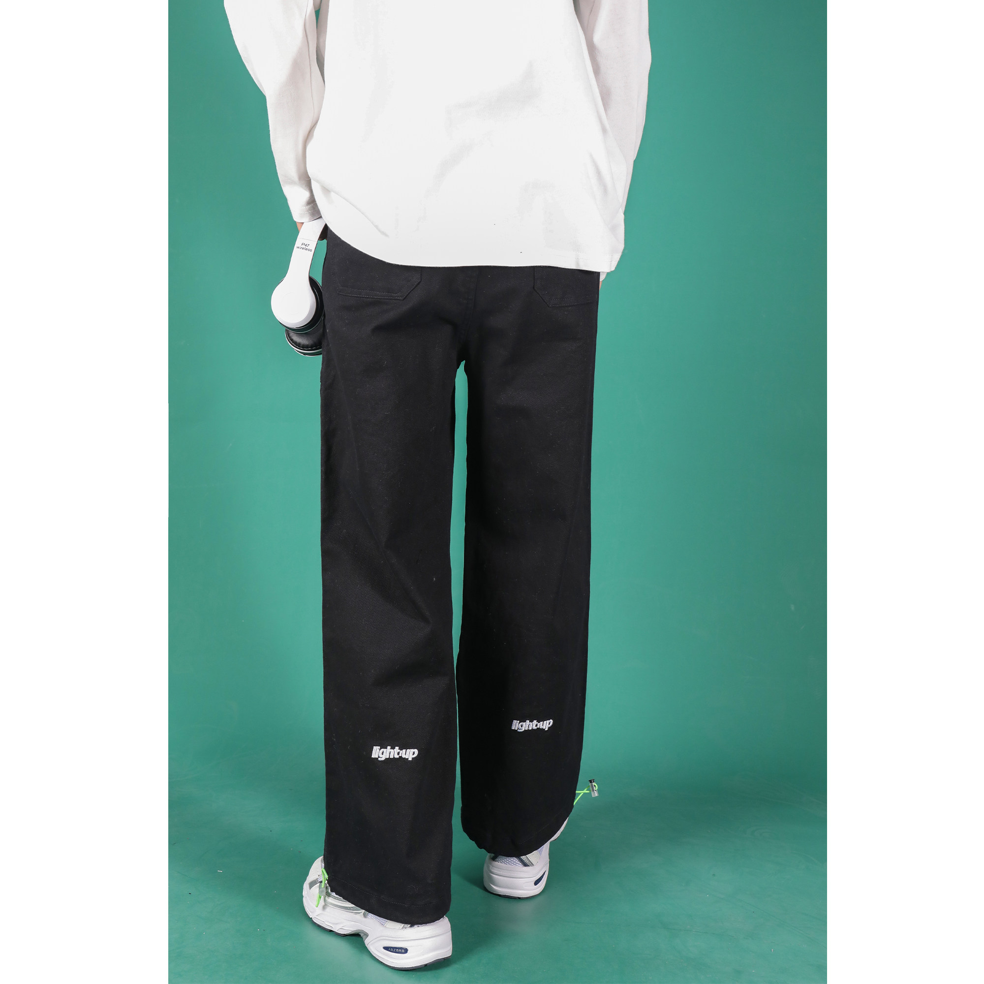 直筒束工装裤女2021新款宽松收腰显瘦阔腿垂感休闲裤