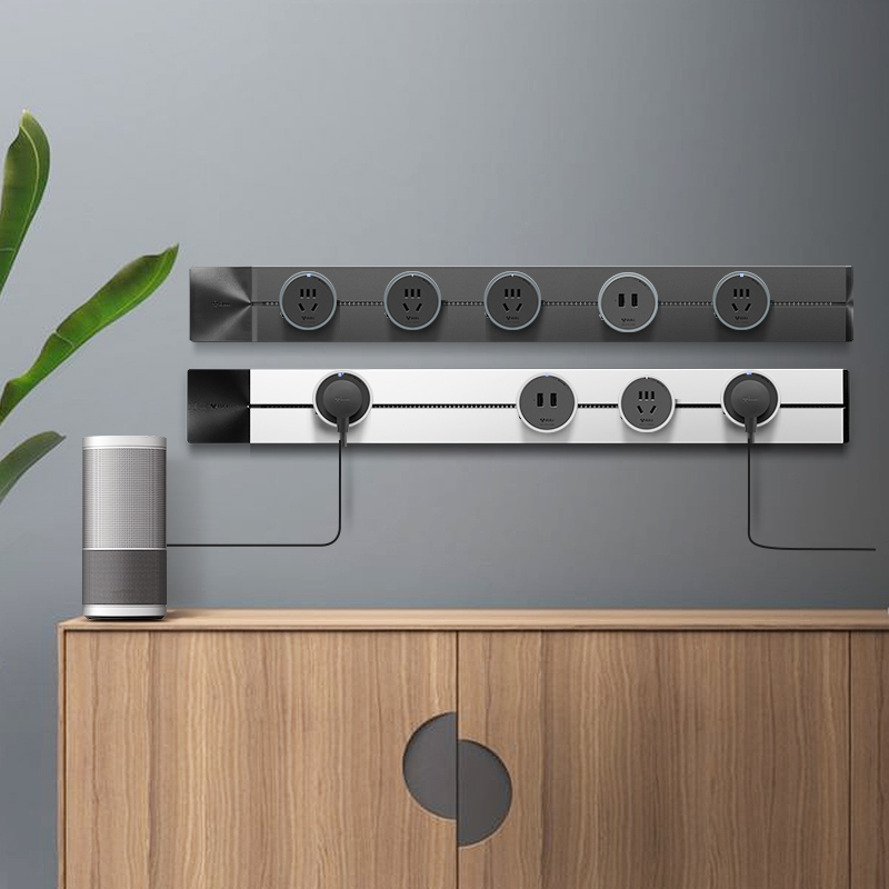 公牛可移动嵌入式轨道插座厨房客厅卧室壁挂式暗装接线板