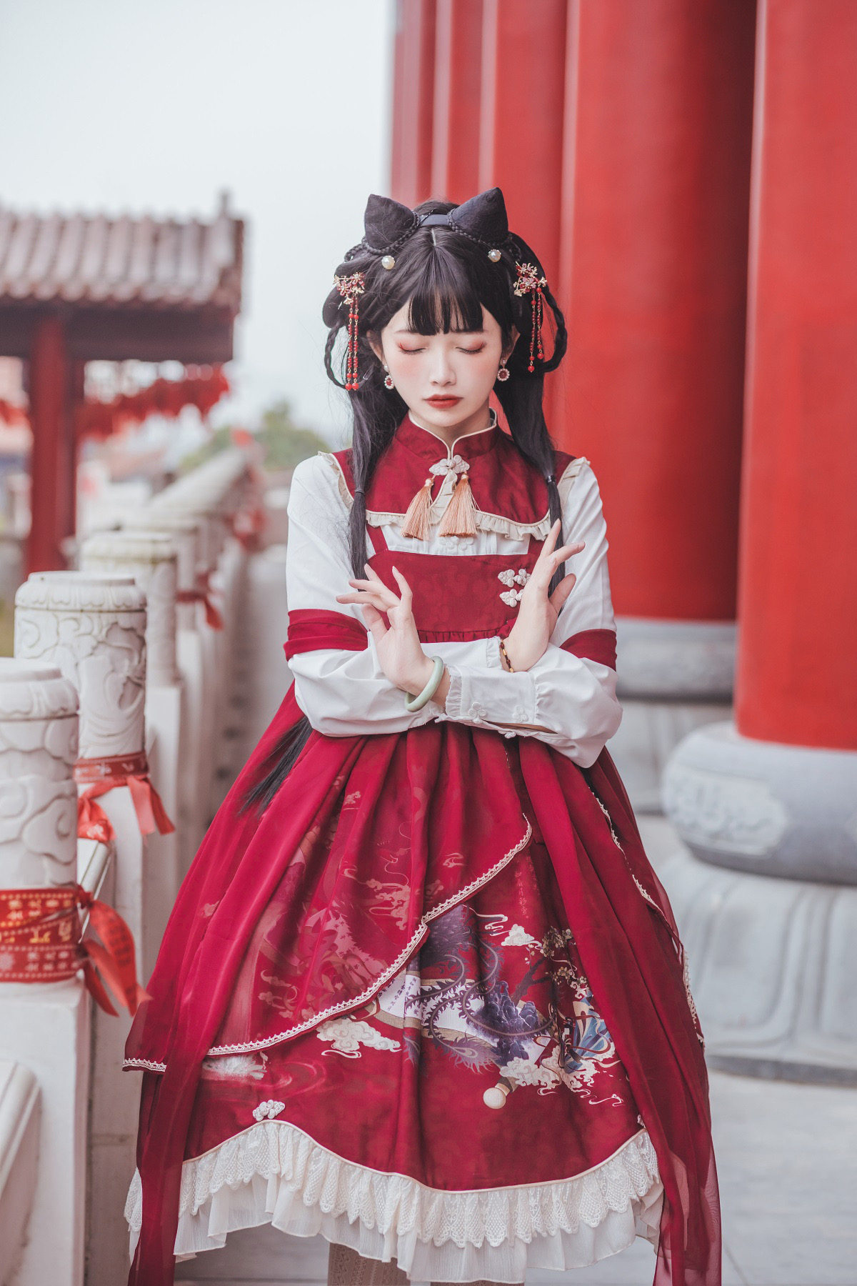 小欣原创山河卷中国风元素lolita洛丽塔连衣裙