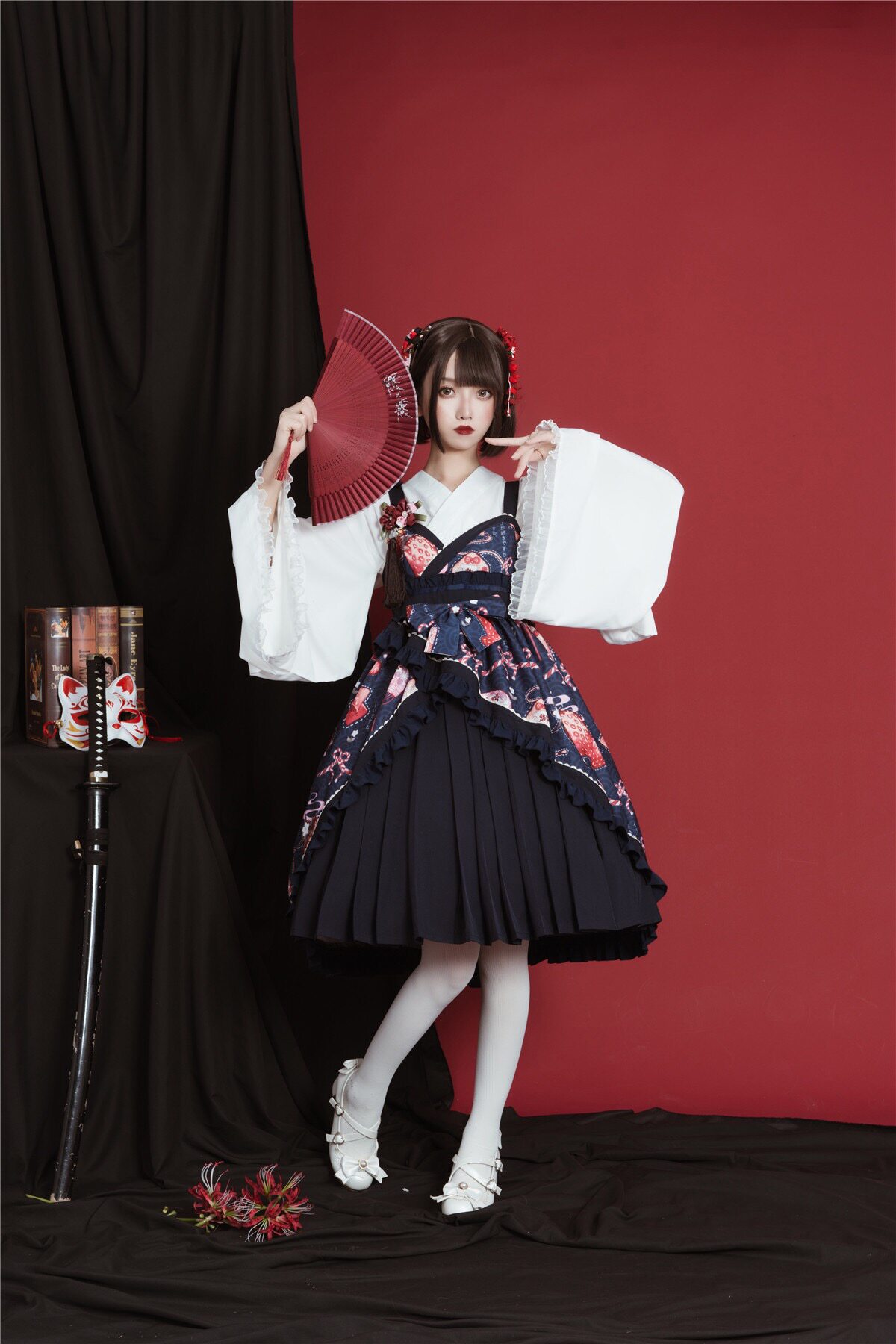 原创正版御守草莓中腰jsk和风日系日式lolita连衣裙