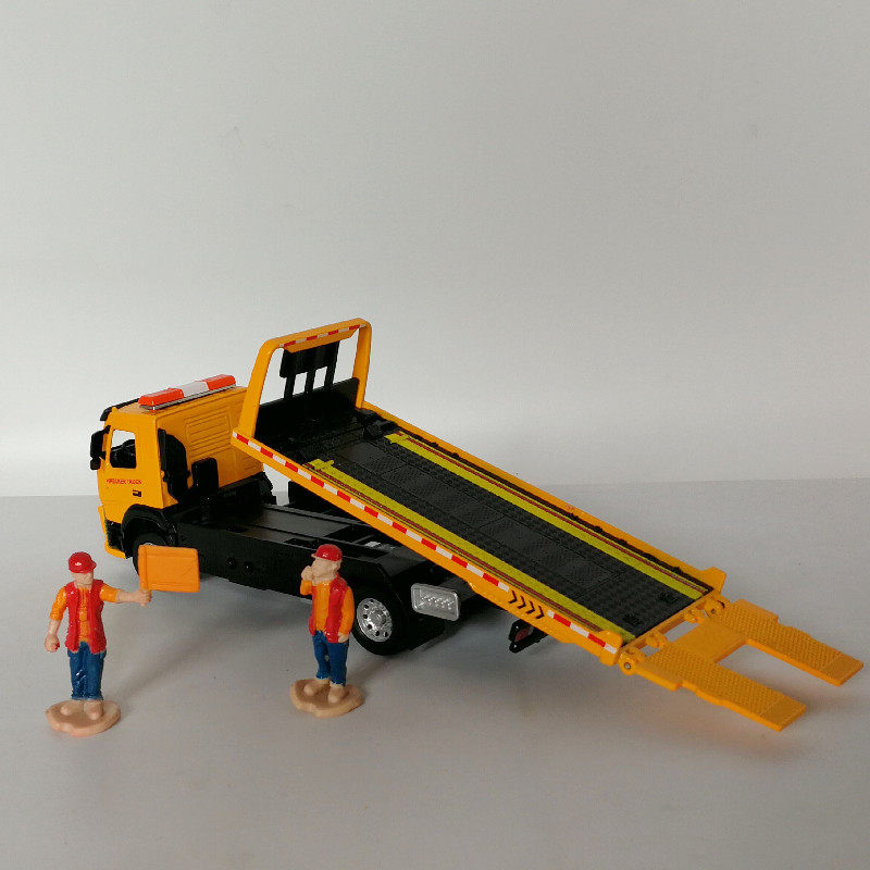 沃尔沃平板拖车道路救援合金汽车模型清障运输车工程车模