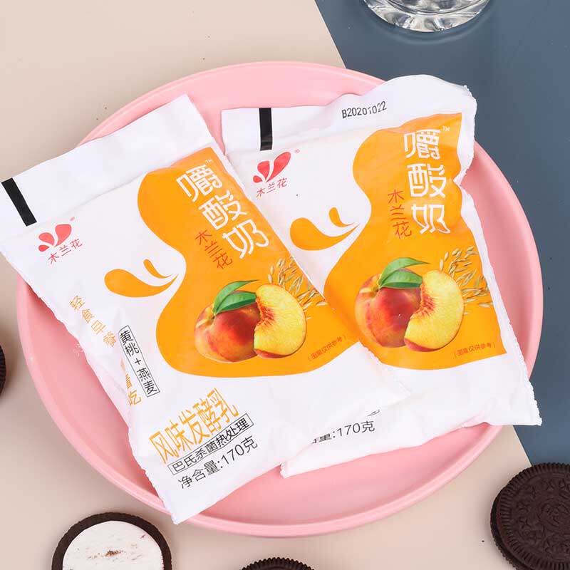 木兰花酸奶黄桃燕麦口味170g整箱早餐发酵酸乳酸奶