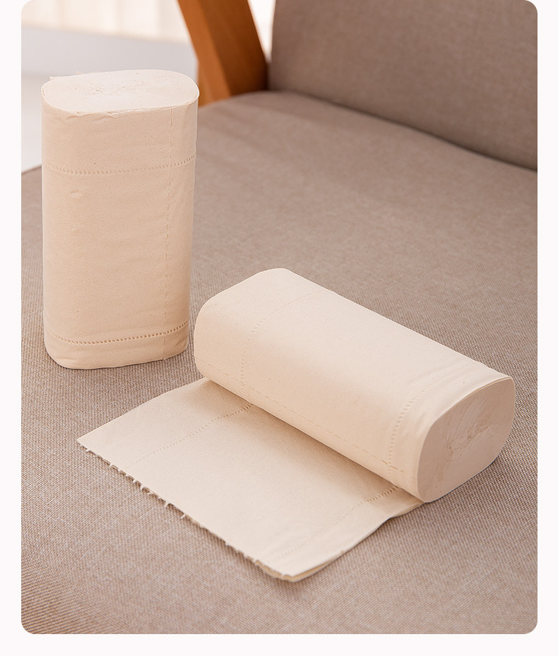 5斤竹浆本色卫生纸家用四层漂白原色妇婴短卷卷筒纸