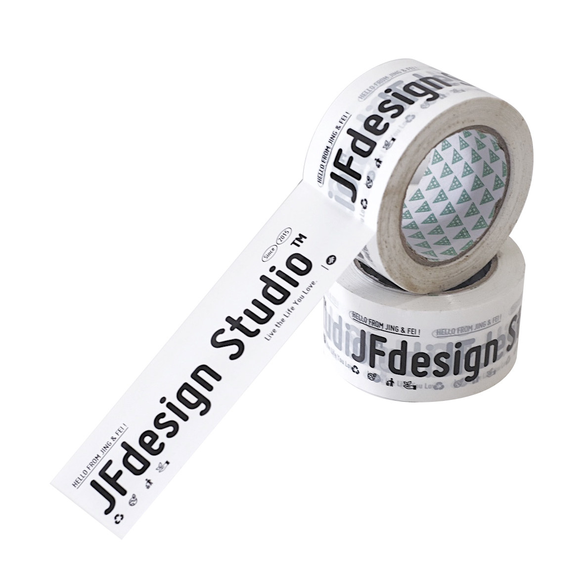 jfdesign独家设计黑白印花胶带ins超宽封箱搬家胶带