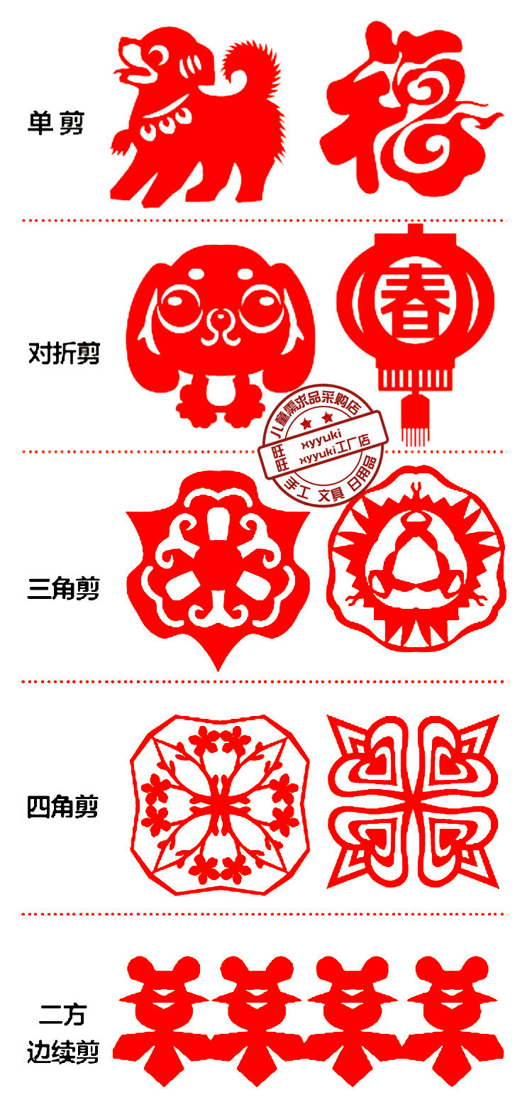 牛年小学生新年剪纸窗花纯手工材料包中国风diy十二生肖半成品