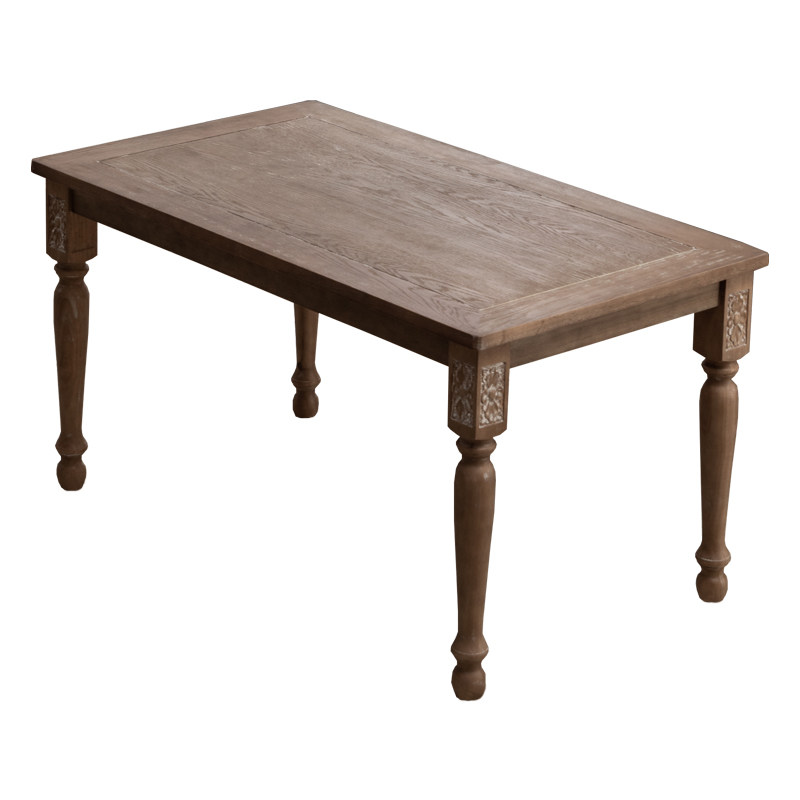 美式乡村复古餐桌法式做旧实木家用长方型桌子实木餐桌