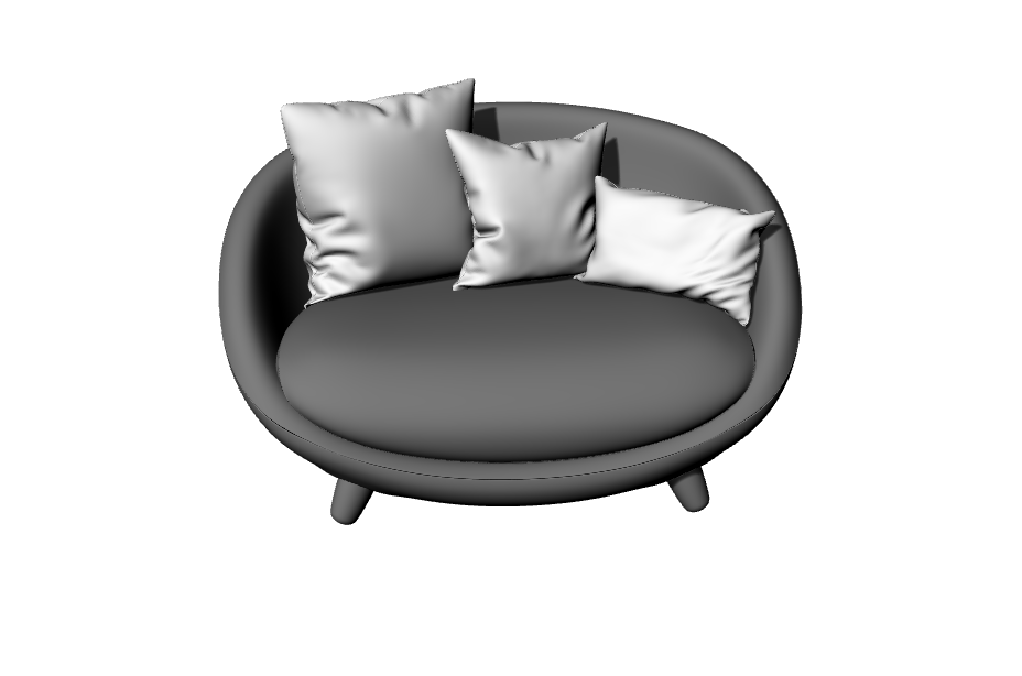 半圆形沙发3d模型建模渲染犀牛rhinoc4dmaya设计素材
