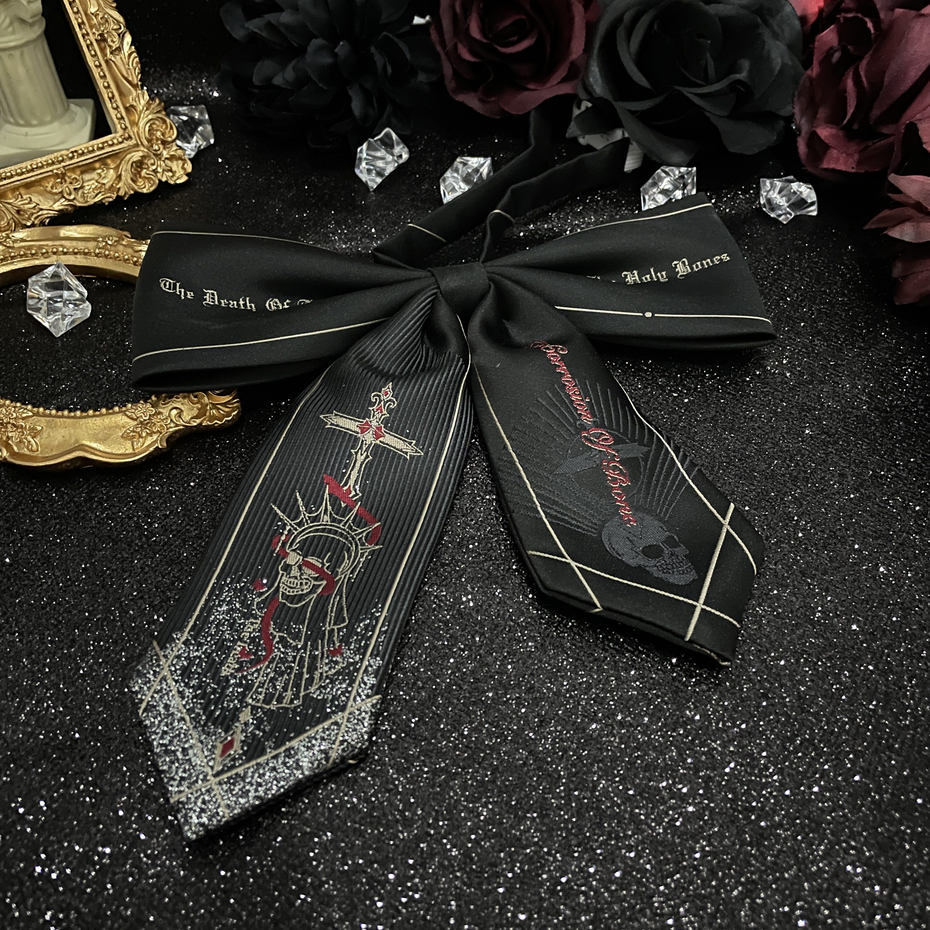 现货金银线提花定位银线格裙丨小辣妹红格jk领带