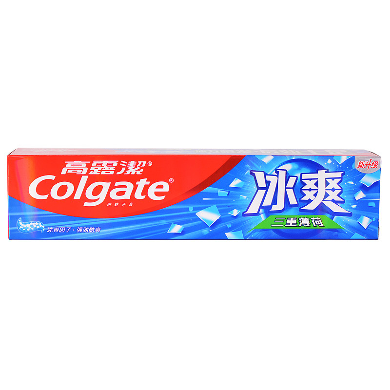 高露洁牙膏冰爽去黄口臭洁白去烟渍含美白口气牙膏