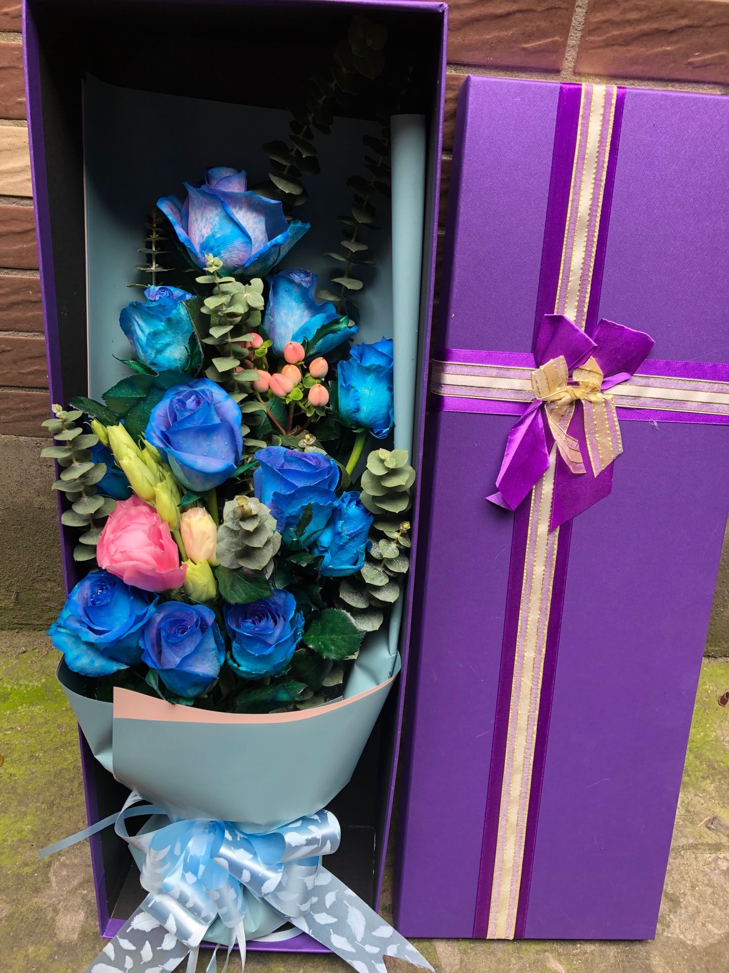 生日鲜花闺蜜红玫瑰花束鲜花蓝色妖姬礼盒鲜花蓝玫瑰杭州全国配送