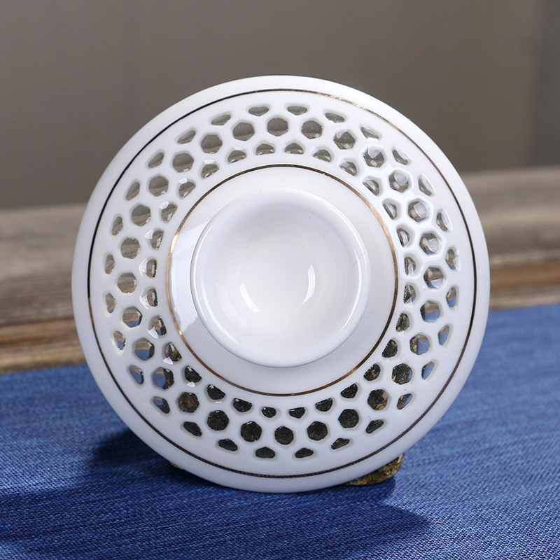 盖子茶盖玲珑镂空国色天香红色功夫功夫茶茶具青花盖碗