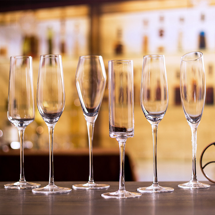水晶香槟杯起泡酒高脚杯套装家用创意6只装2个酒杯杯香槟杯婚礼子