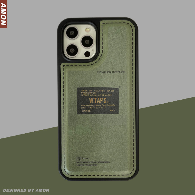 潮牌wtaps手机机壳皮质适用苹果高端iphone11男女手机保护套