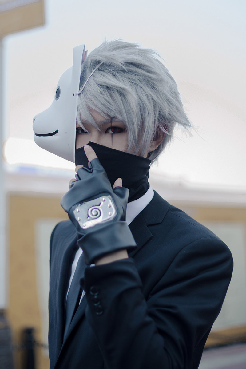火影忍者旗木卡卡西银灰稻草人cos假发男酷帅短cosplay万用全头套