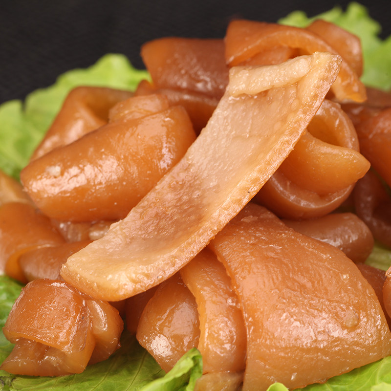 包邮潮汕卤肉皮胶质卤猪皮100克即食真空卤味熟食小包装零食