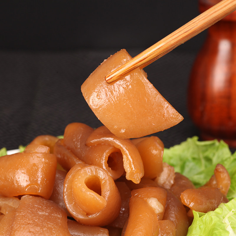 包邮潮汕卤肉皮胶质卤猪皮100克即食真空卤味熟食小包装零食