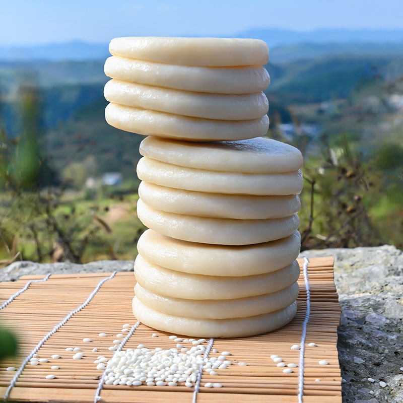 贵州特产糯米手工糍粑原味无糖打糕点心白糯米团切糕美食白粑粑