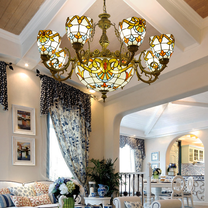 地中海风格吊灯托斯卡纳壁灯巴洛克走廊美式田园彩色客厅吊灯