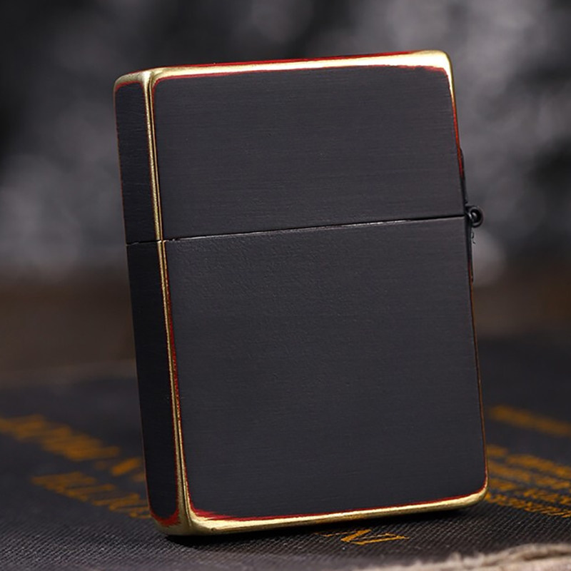 zippo正品芝宝打火机1935复刻红与黑切角简约高端zippo