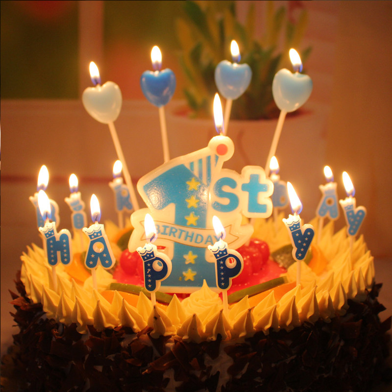 蜡烛深圳happybirthday英文字母生日蛋糕摆件爱心可爱love蜡烛