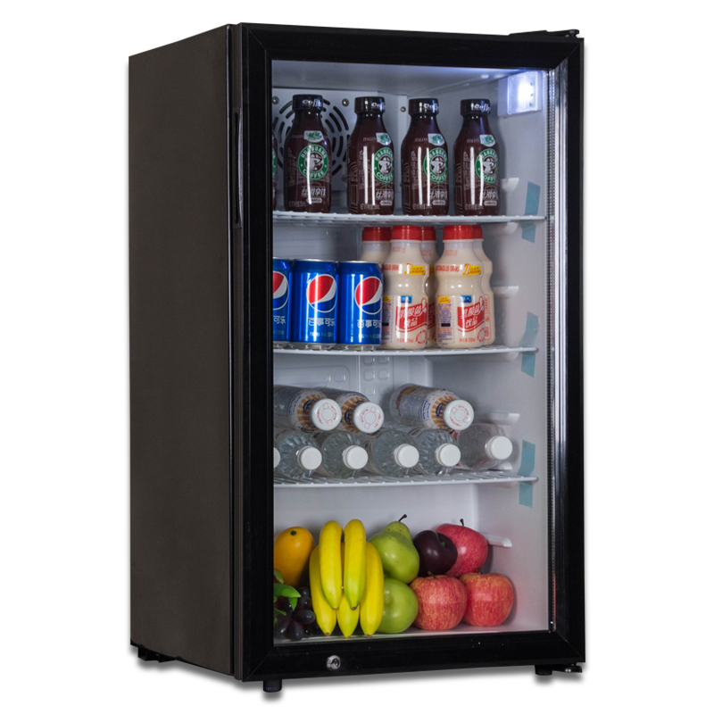 冷藏保鲜展示柜小型商用98升单侧开门立式冰箱冷藏展示柜