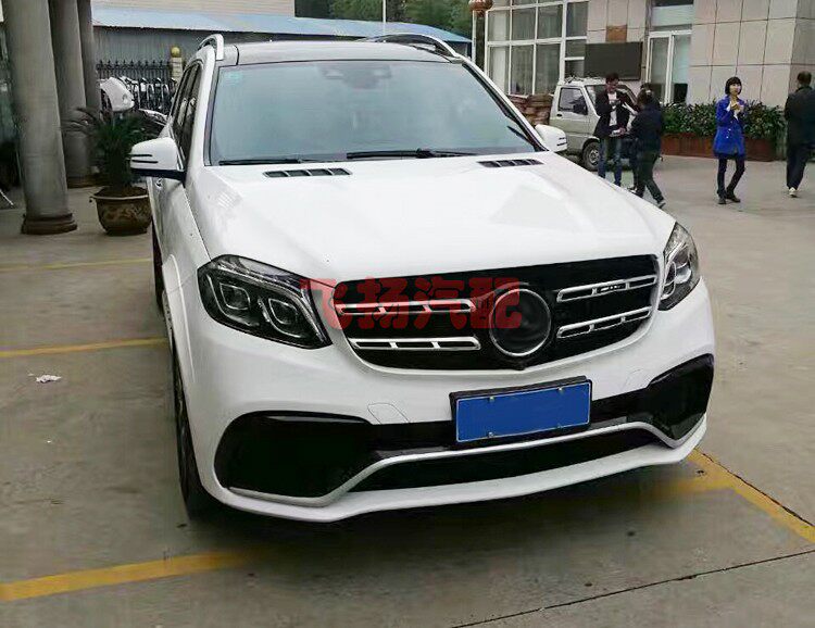 适用奔驰gl350老款改装新款gls63前杠车件大灯汽车包围
