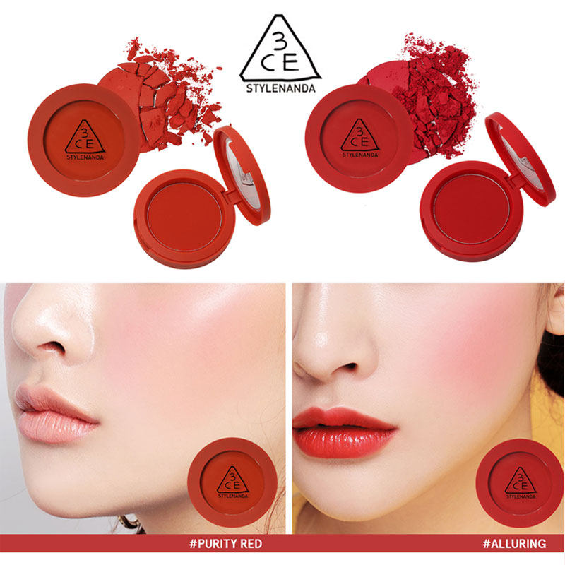 韩国代购 3ce新款red recipe可爱经典红色系列胭脂2色细腻腮红