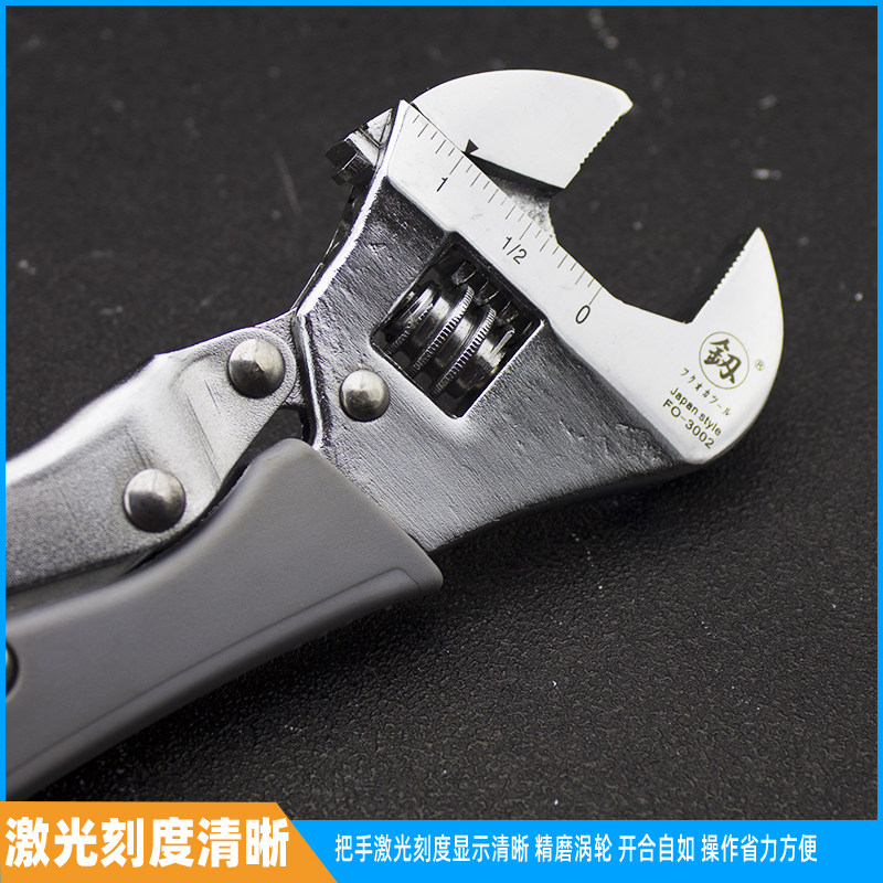 大力扳手福冈五金工具防滑活动夹钳钳管钳子开口活扳手