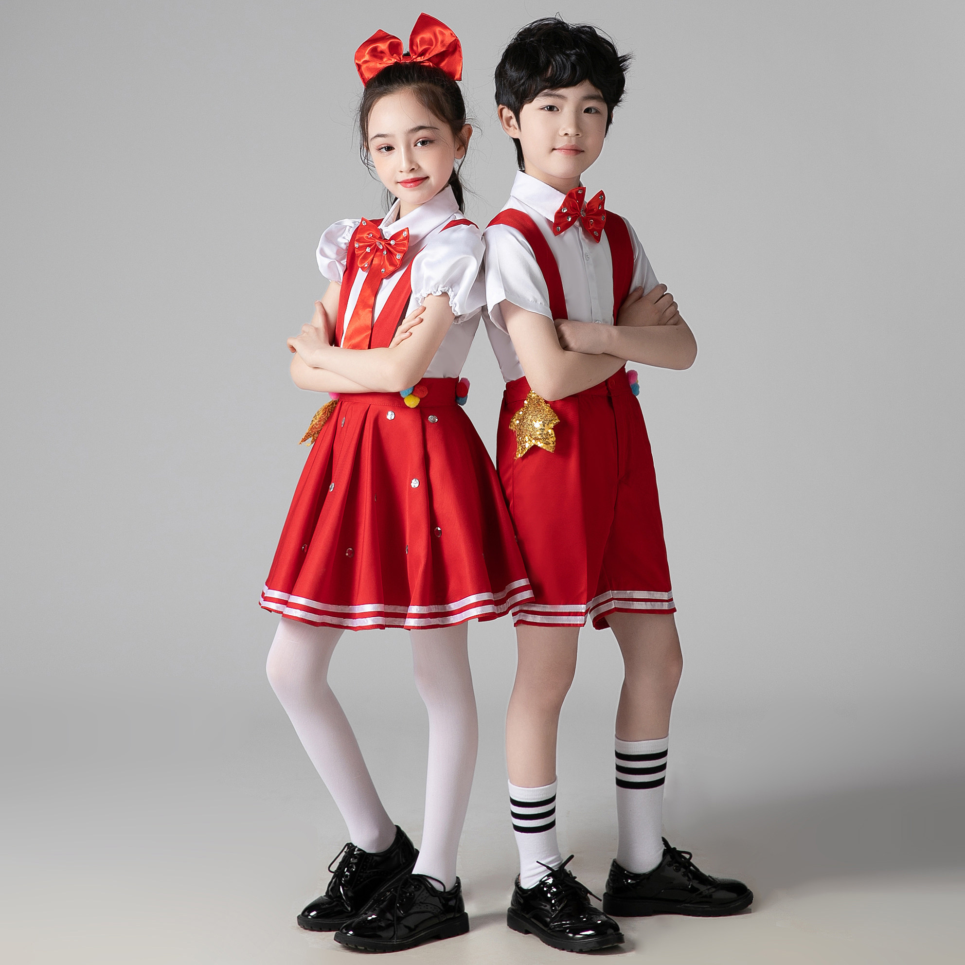 六一儿童大合唱表演小学生红领巾诗歌朗诵演出服歌唱儿童演出服